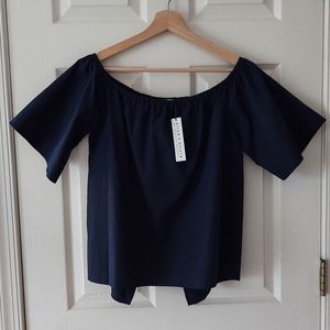 NWT Alice + Olivia Indigo Crosby Blouse Size Small (fits like medium)